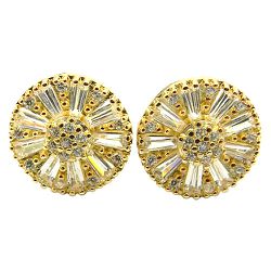 Par de Brincos em Ouro 18K cravejados com Zircônias - J15301579 - RDJ Joias