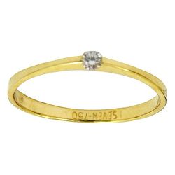 Anel de Compromisso em Ouro 18K com Diamante Solitário - J15600233 - RDJ Joias