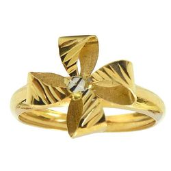 Lindo Anel de Ouro 18K Feminino Flor - J17100026 - RDJ Joias