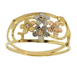 Anel Feminino Fabricado em Ouro 18K Flores - JAR000541-5 - RDJ Joias