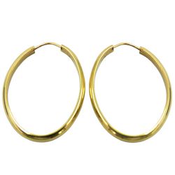 Brinco de Argola Forma Oval em Ouro 18K 0750 - JBR001222-2 - RDJ Joias