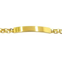 Pulseira Italiana Ouro 18K com placa modelo Unissex - JP0004211-6 - RDJ Joias