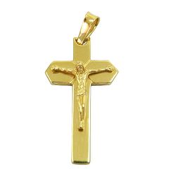 Crucifixo com Cristo de Ouro 18K Polido - JPGR000124-0 - RDJ Joias