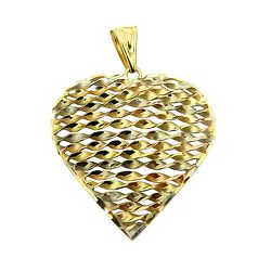 Pingente Coração em Ouro Branco, Amarelo e Rosê 18K - JPGR000442-9 - RDJ Joias