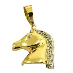 Pingente de Cavalo em Ouro 18K com Brilhantes - JPGR000523-2 - RDJ Joias