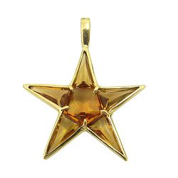Pingente Estrela em Ouro 18K com Topázio Imperial - JPGR000624-1 - RDJ Joias