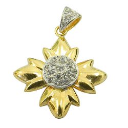 Pingente de Flor em Ouro 18K com Brilhantes - JPGR000853-0 - RDJ Joias