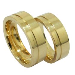 Aliança Grossa em Ouro 18k 0,750 com 6.0x2.0mm - 210232000 - RDJ Joias