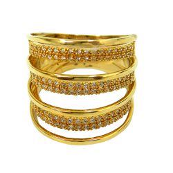 Maxi Anel em Ouro 18k com Zircônias - J03002064 - RDJ Joias