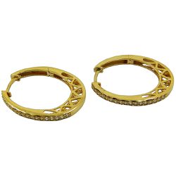 Argola Grande em Ouro com Zircônias - J03002403 - RDJ Joias