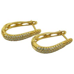 Argola de Ouro 18k com Zircônias - J03002452 - RDJ Joias