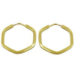 Argola em Ouro 18k Hexágono - JBAR000121-0 - RDJ Joias