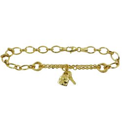 Pulseiras de Ouro 18k Cadeado com Chave - J048005924-7 - RDJ Joias