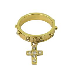 Anel em Ouro 18k Cruz Brilhantes - JAR000125-0 - RDJ Joias