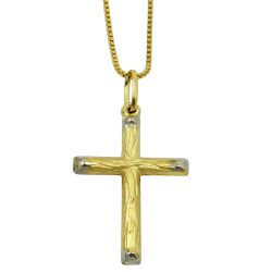 Pingente Crucifixo em Ouro 18K Fosco com 1.2g 29.5mm - J03100693 - RDJ Joias