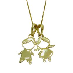 Pingente em Ouro 18K Filhos Menino e Menina 20mm - RDJ0004140-7 - RDJ Joias