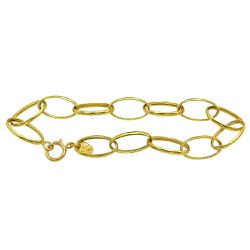 Pulseira em Ouro 18k Feminina Elos Ovais 5.5g 19cm - JP0200425-5 - RDJ Joias