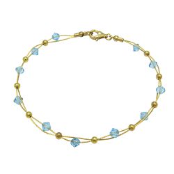 Pulseira em Ouro 18k Feminina Topázios 3,5g 4.0mm - JRD0076203-5 - RDJ Joias