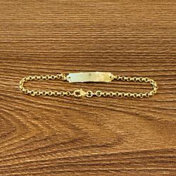 Pulseira em Ouro 18k Plaquinha Infantil 2.4g 5.0mm - J17000260 - RDJ Joias