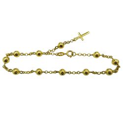 Pulseira em Ouro 18K Terço 11 Bolas de 5.0mm 4.6g - J16400116 - RDJ Joias