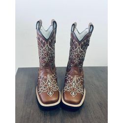 Texana Feminina Arizona bege Cano Curto - Couro Le... - REALEZA COUNTRY