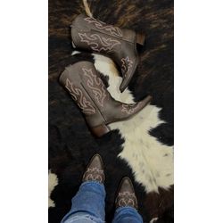 Bota Texana Savanah bico fino - couro legítimo - c... - REALEZA COUNTRY