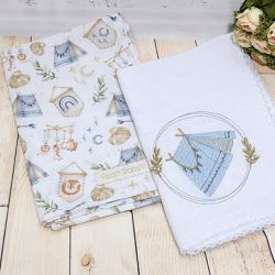 Babitas de fralda bordada e estampada 40x40 - Boho... - Reart Baby