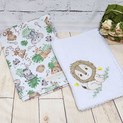 Babitas de fralda bordada e estampada 40x40 - Safa... - Reart Baby