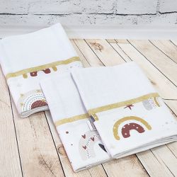 Kit fralda premium barrado (3 unidades) - Arco Iri... - Reart Baby