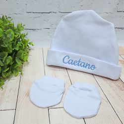 Kit Malha luva e touca - branco - KITMALH - Reart Baby