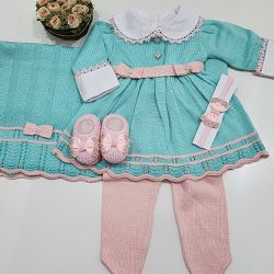 Saída de Maternidade Amanda com body e guipir - Ti... - Reart Baby