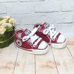 Sapatinho de Crochê Tênis All Star cano médio (3-9... - Reart Baby