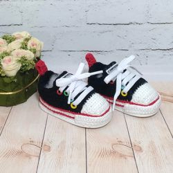 Sapatinho de Crochê Tênis All Star cano baixo (3-9... - Reart Baby