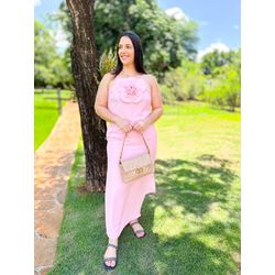 Vestido Maria Flor Rosa bebê - 2539 - Rebeca Azevedo