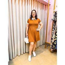 Vestido Gola polo Marrom - 2175 - Rebeca Azevedo