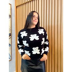 Blusa Tricot Urso Preta - 3075 - Rebeca Azevedo