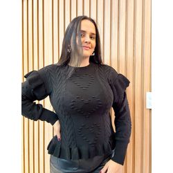 Blusa tricot Elisa Preta - 3077 - Rebeca Azevedo