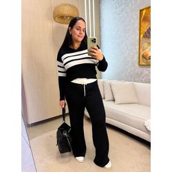 Conjunto Berlim Preto/ Branco Tricot - 2986 - Rebeca Azevedo