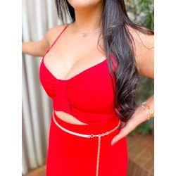 Cropped Laço Vermelho - 0073 - Rebeca Azevedo