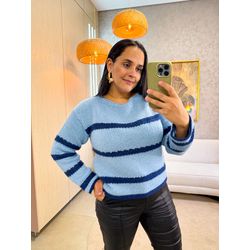 Tricot Maju Azul Claro/ Azul Escuro - 3218 - Rebeca Azevedo