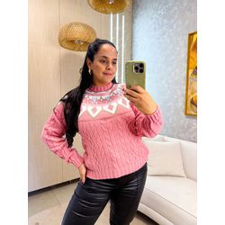 Tricot Bia Rosa Estampado - 3103 - Rebeca Azevedo