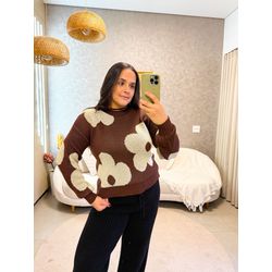 Tricot Flor Marrom - 3126 - Rebeca Azevedo