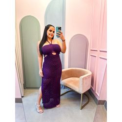 Vestido Salete Tricot roxo - 1306 - Rebeca Azevedo