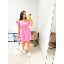 Vestido Louise rosa chiclete - 923 - Rebeca Azevedo