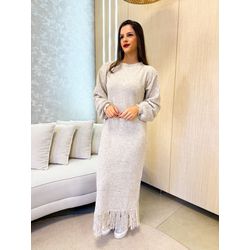 Vestido Valéria tricot areia - 1793 - Rebeca Azevedo