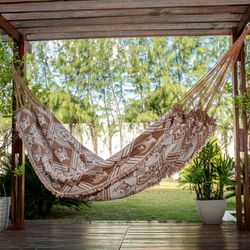 Rede De Dormir Casal Indiana Caramelo Com Bege - 7... - REDESDEDORMIR.COM ©