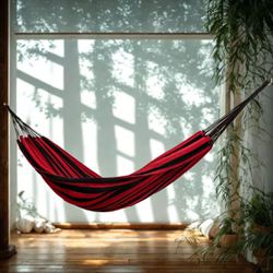 Rede de Dormir Rubro Casal Vermelho com Preto 3,90... - REDESDEDORMIR.COM ©