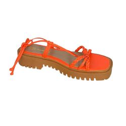 Sandalia Flatform de Amarração Laranja Ref. 0996.0... - REGIMATTOS