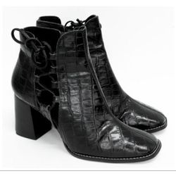 Bota Couro Croco Preto Ref. 09492.09914 - REGIMATTOS