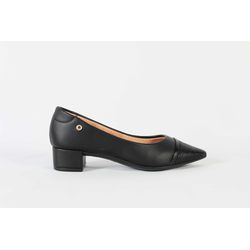 Scarpin Salto Bloco Baixo Preto Ref. 09811.09961 - REGIMATTOS